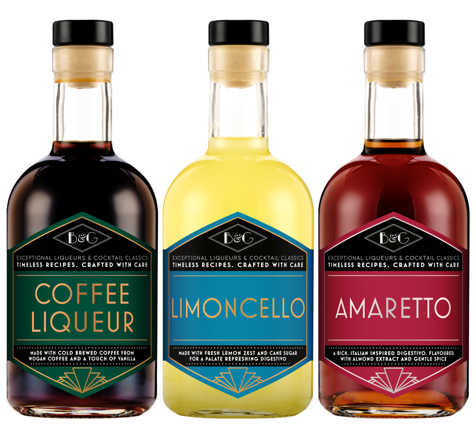 Luxury Liqueur Trio – Coffee, Limoncello & Amaretto